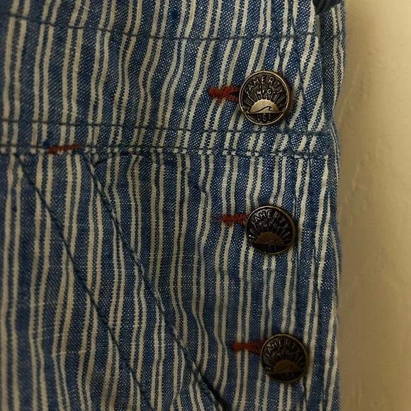 NWT Faherty Linen Mechanic Overall In Railroad Stripe - Medium - Picture 7 of 7